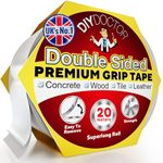 DIY Doctor Double Sided Carpet Tape Heavy Duty, 1 Pack (20 Meters x 21mm), No Residue Extra Strong Sticky Rug Grip Tape, Carpet Grippers for Rugs