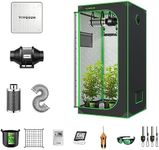 VIVOSUN Grow Tent Complete System, 2.7 x 2.7 ft. Growing Tent Kit Complete with VS1000 Led Grow Light 4 Inch 190CFM Inline Fan Carbon Filter and 8 ft. Ducting Combo, 32" x 32" x 63"