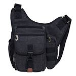 Men's Waist Bag Traveling Hiking Hip Bag Tactical Drop Leg Bag by KAUKKO (3-4-BLACK)