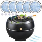 Smokeless Ashtray, 2-in-1 Multifunctional Ashtray with Cover,360 ° Absorption&3rd Gear Adjustment& Rechargeable, Smokeless Ashtrays for Cigarettes Indoor with 5 Filters