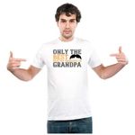 UDNAG Unisex Round Neck Graphic 'Father Grand Father | Only The best dads get promoted to grandpa' Polyester T-Shirt White [Size 2YrsOld/22in to 7XL/56in]