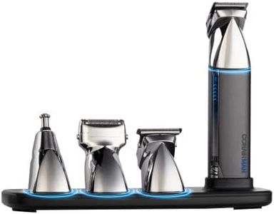 ConairMAN Ultimate Trim Precision All-in-One Metal 18PC Groomer with Attachments, Hair Trimmer for Men, Cordless Lithium-Ion Battery, Stainless Steel Blades for No Pull, No Snag Trimming Experience