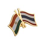 The Flag Shop India & Thailand Cross Flag Brass Lapel Pin/Brooch/Badge for Clothing Accessories