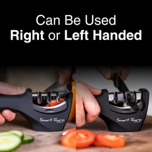 Lantana Smart Sharp 3-Stage Knife Sharpener – Ceramic, Diamond, Tungsten, Black/Chrome