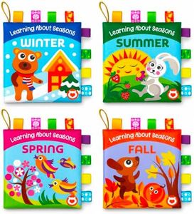 BabyBibi Cloth Books for Babies - Learn About Seasons, Playful Illustrations, Crinkle Pages & Cute Characters - for Babies 24 Months Old(Set of 4)