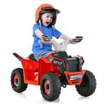 COSTWAY 6V Kids Ride on Car, Battery-powered Quad Bike ATV with All-Terrain Wheels and Forward & Backward Control, Electric 4 Wheels Vehicle Toy for Boys Girls (Red)