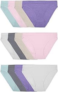 Fruit of the Loom Women's Soft Panties (Regular & Plus Size) Bikini Style Underwear, Bikini - Modal 12 Pack, 5 UK