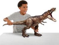 Mattel Jurassic World Dominion Super Colossal Tyrannosaurus Rex Action Figure, Extra Large Dinosaur Toy at 41.5 Inches with Movable Joints and Eating Feature, HBK73