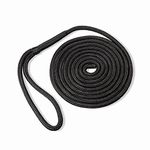 ACY Marine Double Braided Nylon Dock Line (Black, 3/8-Inch x 25-Feet)