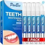 Enamel Safe Teeth Whitening Pen Kit(5 Pack), Professional Gel Pens with No Sensitivity Formula, 70+ Treatments for Stain Removal & Whiter Smile, Travel-Friendly 1.2FL Oz Whitening Gel (Painless & Fast Acting)