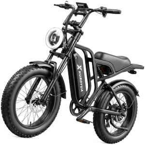 GLIDR Electric Bike for Adults 1500W Peak 20" x 4" All-Terrain Fat Tire Dirt E-Bike, 48V 15Ah Removable Battery, Dual Suspension, 7-Speed Commuter Bicycle with LED Display, UL 2849 Certified