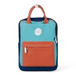 HYC00 Unisex Lightweight Backpack School Bag Water-resistant Casual Rucksack fits 14 inch Laptop for Boys Girls Travel Backpack Bookbag Men and Women College Daypack,Blue with Orange