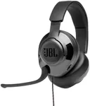 JBL Quantum 200 - Wired over-ear gaming headset with Voice focus directional flip-up mic and memory foam ear cushions (Black)