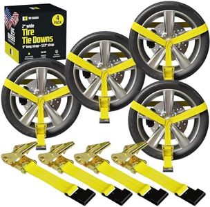 DC Cargo Mall 4 Pack Car Tie Down Straps for Trailers 2" x 10' - 10,000 Lb Working Load Limit - Heavy Duty Tie Down System with Flat Hooks for Hauling Cars, UTVs