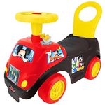 Kiddieland Disney Lights 'N' Sounds Ride-On: Mickey Mouse Kids Interactive Push Toy Car, Foot to Floor, Toddlers, Ages 12-36 Months, Large