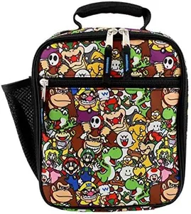 Super Mario Bros Boy's Girl's Meal Holder, Soft Insulated School Lunch Box (Multicolor, One Size)