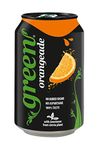 Green Orangeade Cans 24 Pack, No Aspartame, No Added Sugar Soft Drink, Low Calorie, Sparkling Natural Orange Flavour - Bulk Pack of 24 Cans x 330 ml