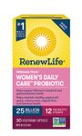 Renew Life® Probiotics Ultimate Flora® Women's Daily Care™ Probiotic, Helps maintain healthy vaginal pH, yeast, urinary tract and feminine health, 25 Billion Active Cultures, 30 Vegetarian capsules