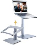 Supamir Adjustable Laptop Stand for Desk, DJ Laptop Riser, Standing Desk Converter, Support Working on Computer Standing, Compatible with MacBook, Dell, HP and All 13"-16.5" Notebooks, Cool Grey