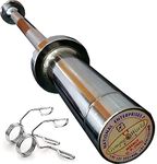 Gyming World® 3 Feet straight Olympic rod for 50 mm & 30 mm Olympic Plates with 4 Olympic locks and 1 Allen key