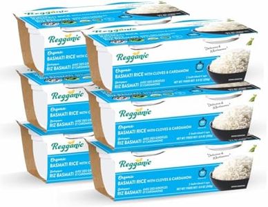 Reganic Basmati Rice with Cloves & Cardamom, Microwaveable in 55 Seconds, Ready to Eat, Pack of 6, USDA Organic, Halal & Kosher