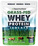 Opportuniteas Grass Fed Whey Protein Powder Isolate - Unflavored - Low Carb Keto & Paleo Diet Friendly - Pure Grass-Fed Protein for Shakes, Smoothies, Drinks & Recipes - Non GMO & Gluten Free - 2.5 Pounds