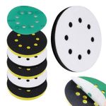 CNQLIS 5" 8 Holes Orbital Sander Foam Pads 6-Pack, Interface Pad with Foam Sanding Pad Hook and Loop, Floppy Pad with Cushion Sponge, and Finishing Sandpaper