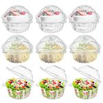 Bekith 150 Pack Individual Cupcake Holder, Thick Clear Plastic Dome Single Cupcake Carrier Muffin Container Holders Cases Boxes Cups for Sandwich, Hamburgers, Fruit, Salad, Party Favor Cake