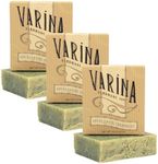 Varina Organic Eucalyptus Spearmint Bar Soap - Gentle Cleansing for Sensitive Skin, Herbal and Mint - 3 Pack