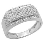 DazzlingRock Collection Men's Engagement Wedding Ring 11 Sterling-Silver