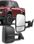 ECCPP Tow Mirrors Pair Truck Mirrors Fit For 1988-1998 for Chevy for GMC Pickup Truck Manual Adjusted No Heated No Turn Signal Black Housing Towing Mirrors