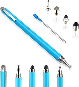 Stylus Pen for iPad - Penyeah [4-in-1] High Sensitivity and Precision Touch Screen Stylus Disc Tip,Black Rubber Tip & Mesh Fiber Tip Universal for All Capacitive Touch Screen Device - Light Blue