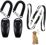 2pcs Dog Whistle,Dog Training Clickers,Combined Clicker and Whistle,Dog Training Whistle,Dog Clicker,Dog Training Clickers with Wrist Strap,For dog training