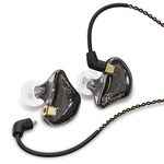 BASN Bmaster In Ear Monitor Headphones with Silver-Plated Copper Wire, Universal Fit Earphones for Singer Guitar Drummer Bass Keyboard Engineer DJ Audiophile