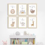 ArtX Wall Paintings For Kids Room, Kids Room Wall Frame, Kids Room Decoration Items, A4 Size, Multicolor, Synthetic Wood, Set Of 6