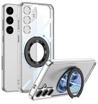 Kapa Clear Airbag + Ring Back Case for Samsung Galaxy S24 | Transparent Shockproof Slim Hard PC Shell Protective Cover (Clear)