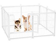 HOMIDEC Dog Pen, 8 Panel Puppy Pen with Door, High 60cm Indoor/Outdoor Dog Playpen, Portable Detachable Pet Run Enclosures for Dogs, Puppies, Cats, Rabbits and Other Animals(White)