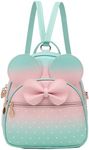 KL928 Girls Mini Backpack Bowknot Polka Dot Cute Small Daypacks Convertible Shoulder Bag Purse for Women