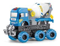 YUJASV Heavy Deformation Cement Mixer Concrete Truck Construction Fiction Power Push and go Toys 6x6 Wheel with Sound and Lights Toys for Kids Boys