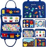 Japace Busy Board for Toddler, Baby Sensory Busy Book Montessori Toys for 1 2 3 4 Year Old Boys Gifts, Activity Board for Learning Fine Motor Skills Preschool Educational Travel Toys for Plane Car