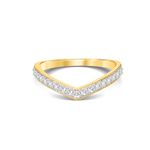 La Joya 1/4-1/2 CT. TW. V-Shaped Womens Lab Grown Diamond Band Rings in 10K Solid Gold | Certified GH VS/SI Lab Grown Diamond Anniversary Ring, Stacking Ring and Wedding Bands for Women, 8, Yellow