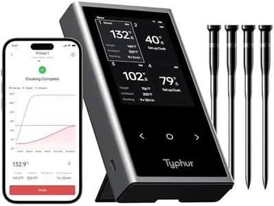 Typhur Sync Wireless Meat Thermometer Quad | 4 Probes | 6 Sensors | LCD Display | WiFi and Bluetooth 5.3 | Improved Stability and Range | IPX8 Waterproof | for BBQ, Grill, Smoker, Oven, Kitchen