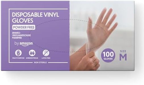 by Amazon - Guantes desechables de vinilo, Talla M, Paquete de 100(Anteriormente Marca Hevea), Transparente