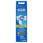 Oral-B Precision Clean Toothbrush Heads, White/Blue, 4