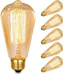 Neviland E27 Vintage Light Bulbs Large Edison Screw Bulb - Squirrel Cage Shaped Filament - 2700K Warm White Dimmable - Pack of 6 (40, Watts)