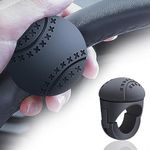 Pincuttee Steering Wheel Spinner,Steering Wheel Knob,Soft Silicone and Metal Bearings Car Power Handle Steering Wheel Spinner for Car/Tractor/Trucks/Boat/Mowers/Forklifts(Round-Black,1PC)