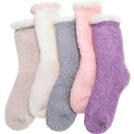 ANTSANG Fluffy Socks Womens Ladies Bed Slipper Cosy Winter Warm Thick Soft Fleece Comfy Gift Christmas Stocking Fillers (Mix Colour E)