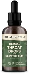 Dr. Mercola Herbal Throat Drops with Slippery Elm Dietary Supplement, Natural Flavors, 30 Servings, 2 fl oz (60 mL), GMO Free, Gluten Free, Soy Free