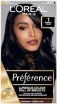 L'Oreal Paris Preference Hair Dye, Long Lasting, Luminous Permanent Hair Colour, 1, Napoli (Packaging may vary)