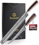 Sunnecko Professional BBQ Carving Knife Set, Slicing and Boning Knife for Meat Cutting,German High Carbon Stainless Steel Carving Knife for Meat and Turkey.
